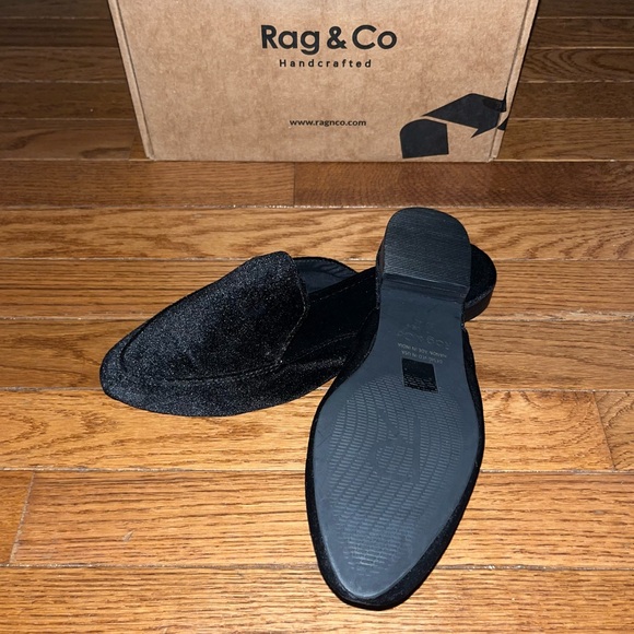 Rag & Co Black Batiste Velvet Mule Women’s Size 8 Slip-On Handcrafted - Picture 9 of 10